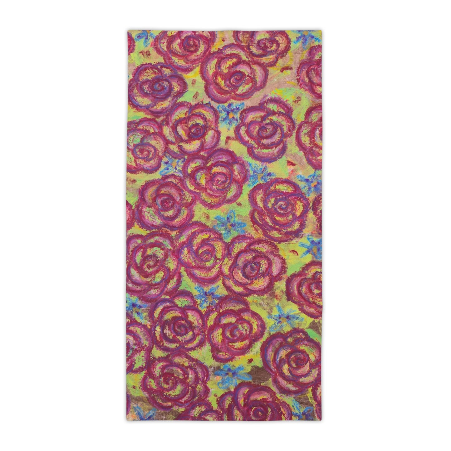 Art Beach Towel - Magenta Roses