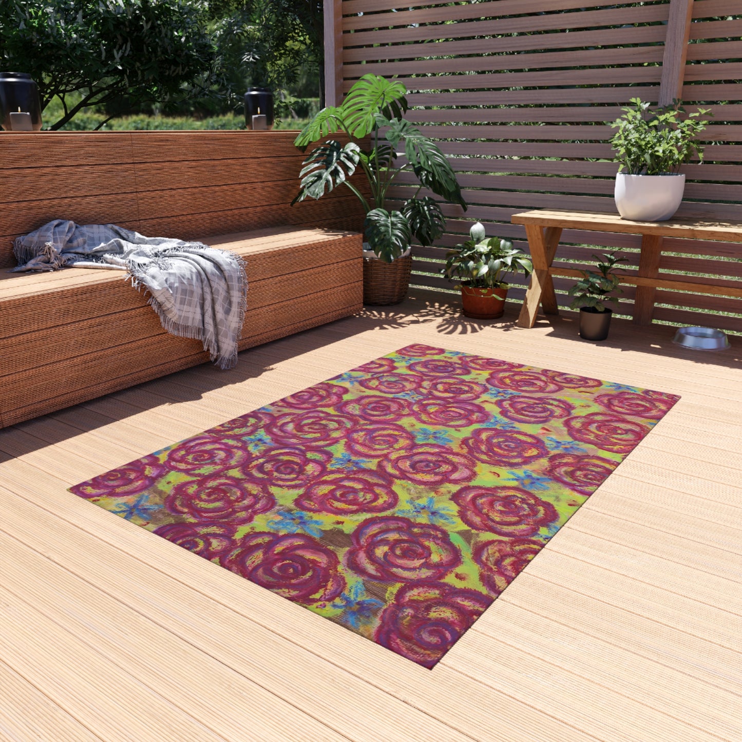 Art Rug - Magenta Roses