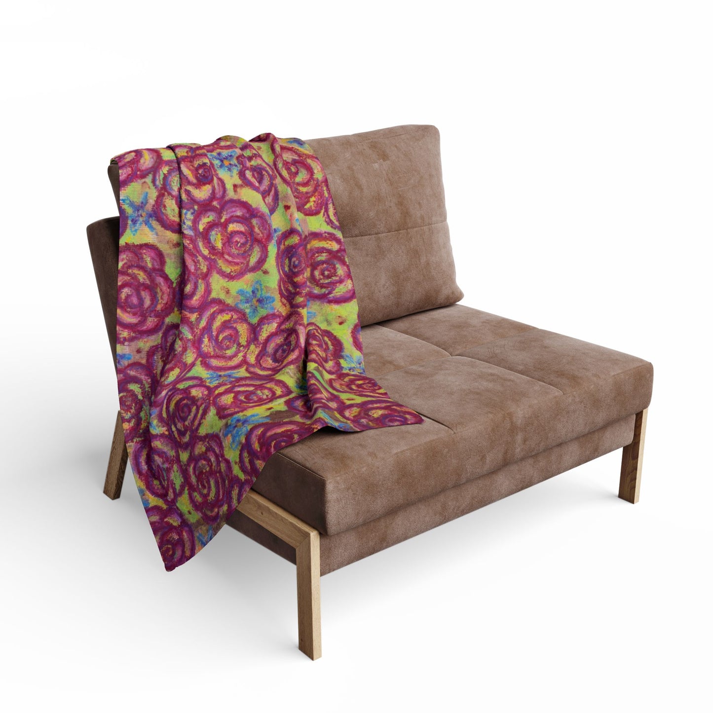 Art Fleece Blanket - Magenta Roses