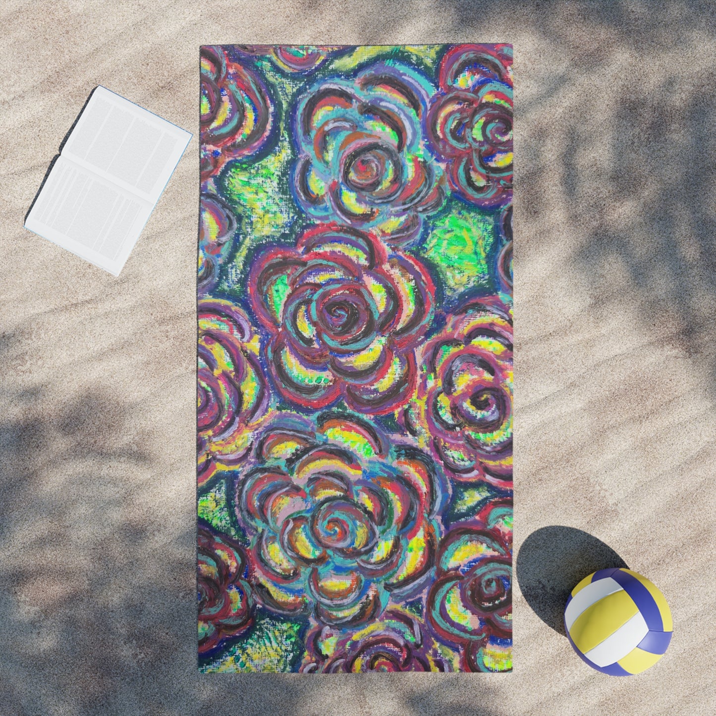 Art Beach Towel - Garden Roses