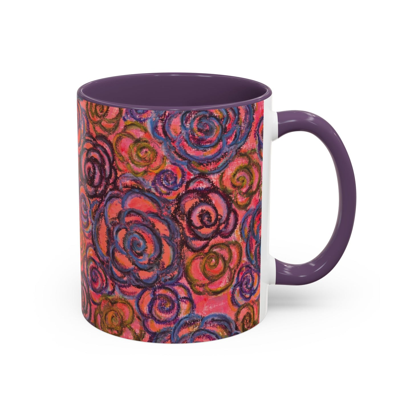 Art Accent Mug - Electric Pink Roses