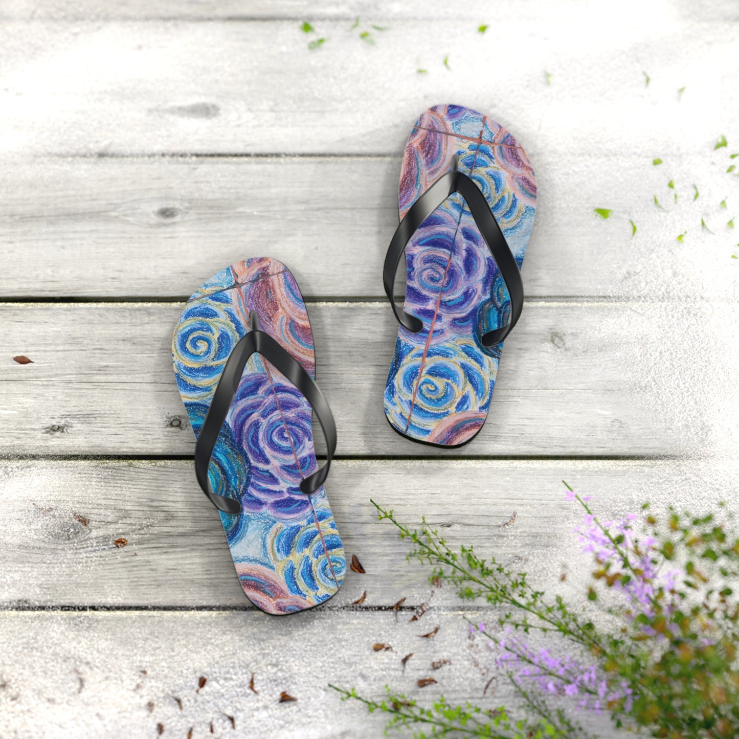 Art Flip Flops - Hometown Roses
