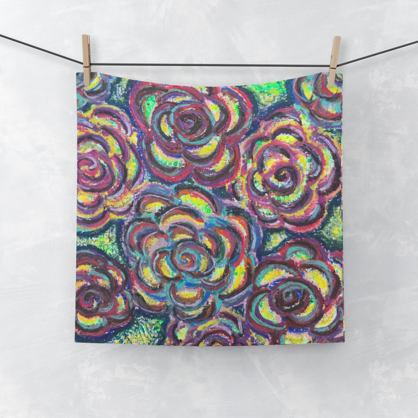 Art Face Towel - Garden Roses