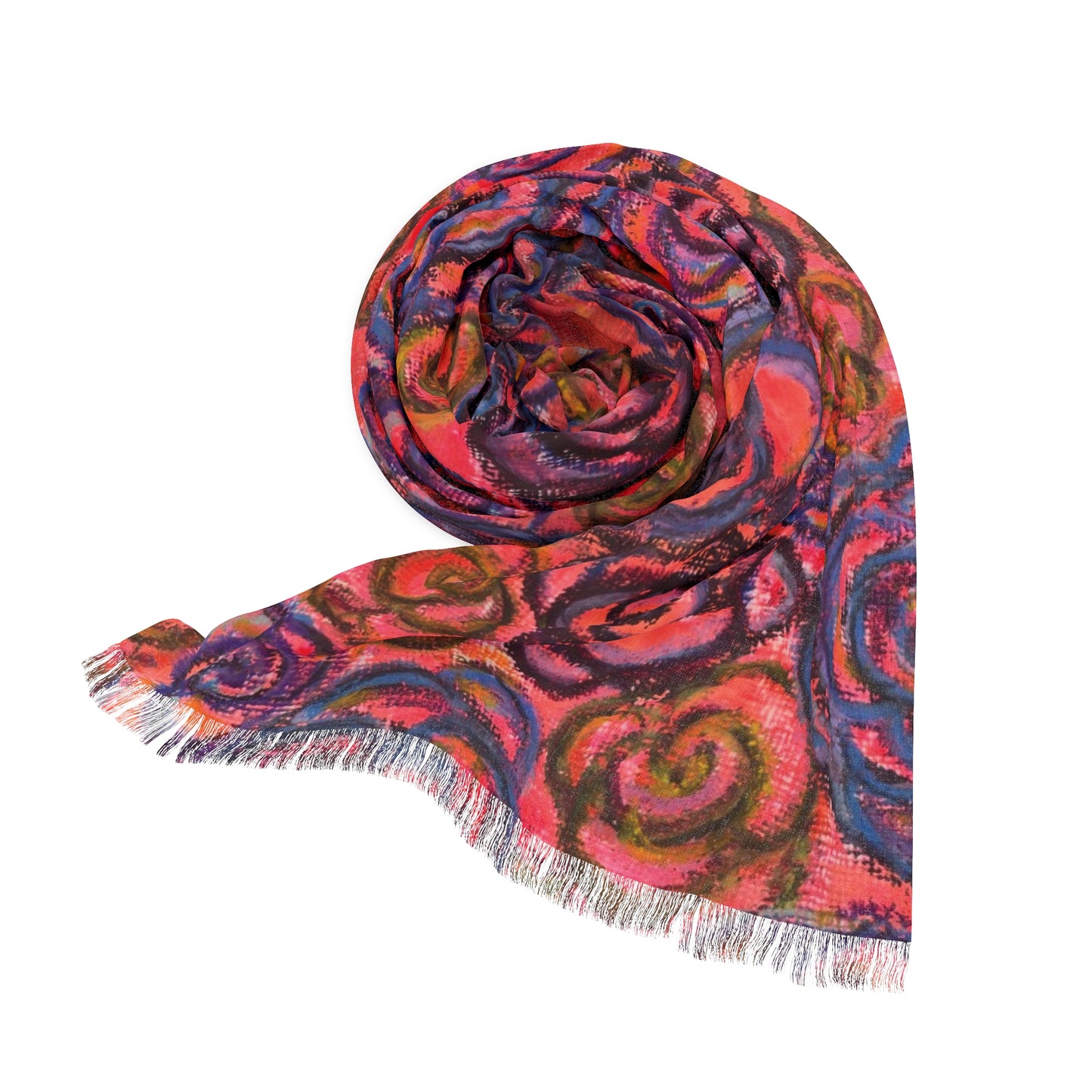 Art Scarf - Electric Pink Roses