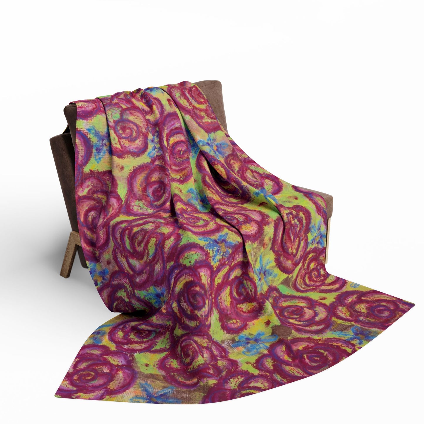 Art Fleece Blanket - Magenta Roses