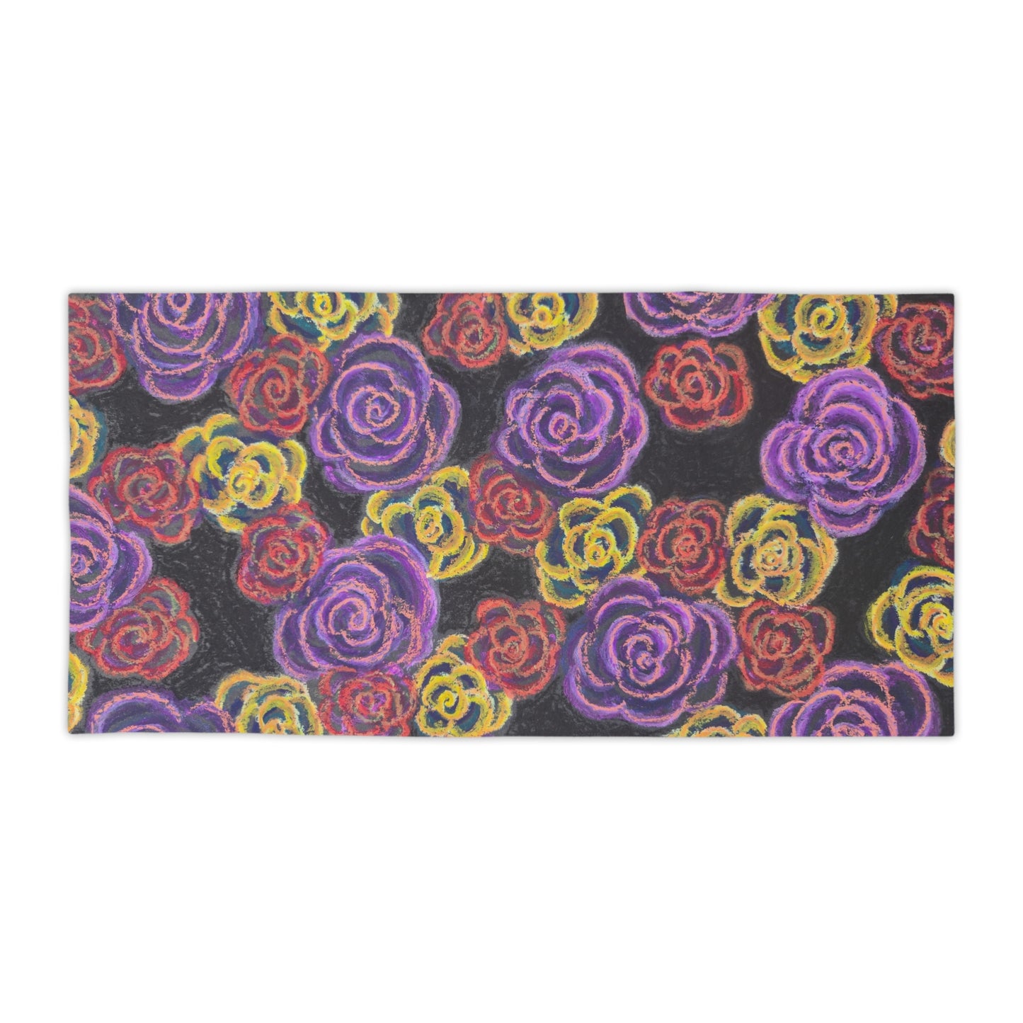 Art Beach Towel - Midnight Roses
