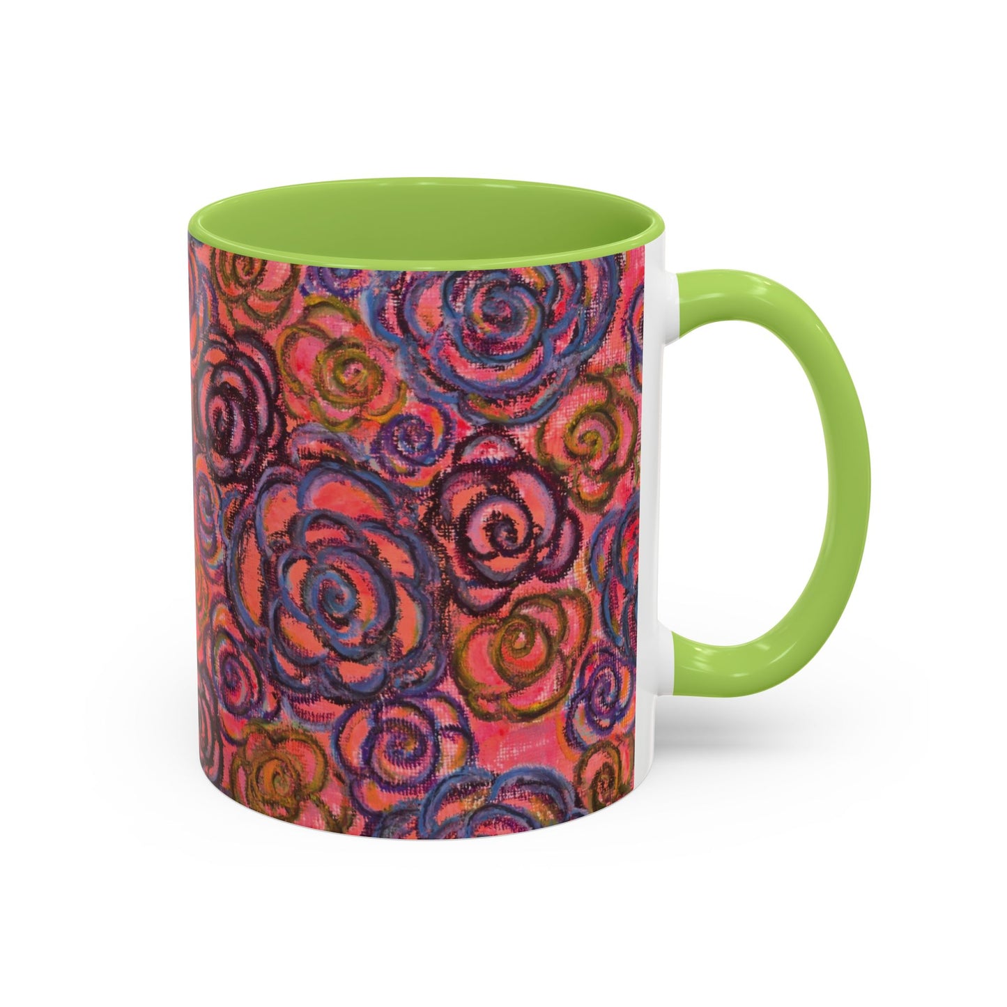 Art Accent Mug - Electric Pink Roses