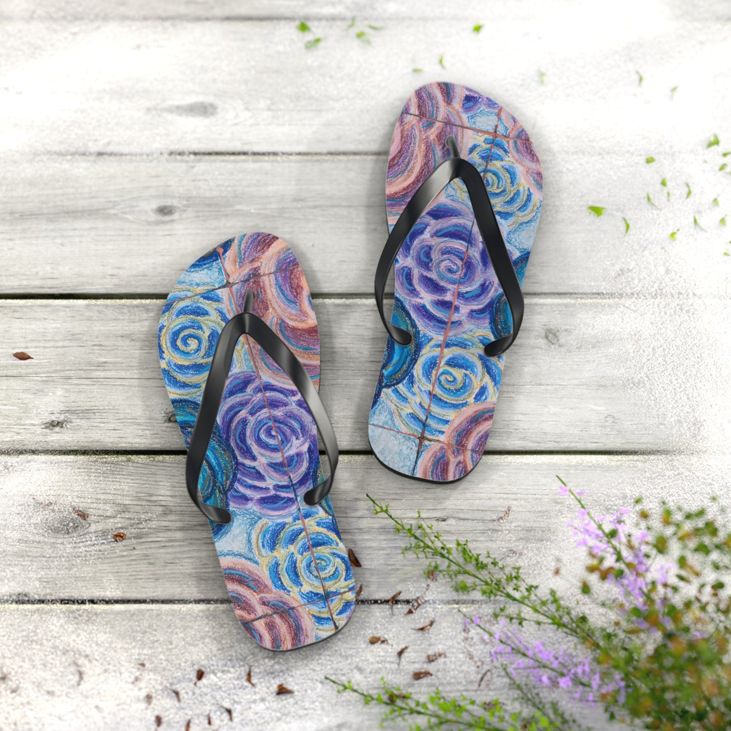 Art Flip Flops - Hometown Roses