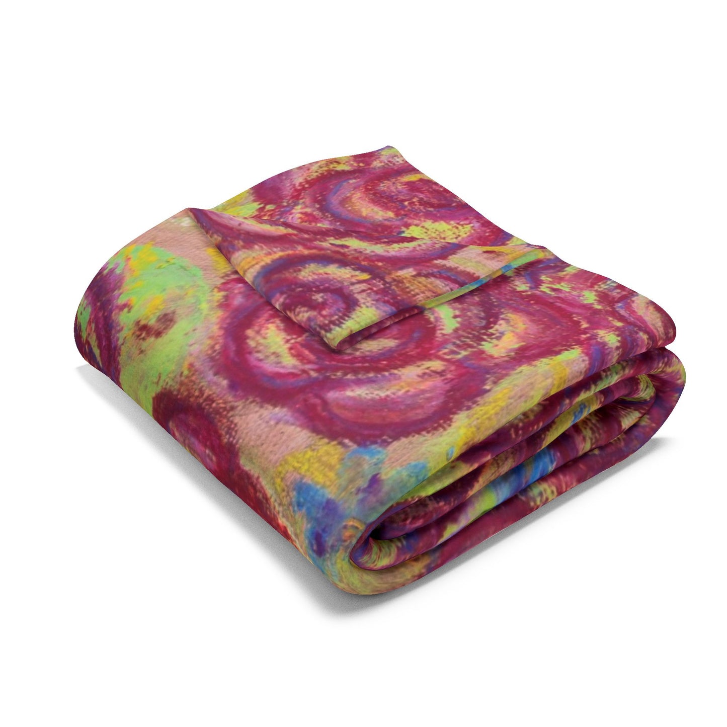 Art Fleece Blanket - Magenta Roses