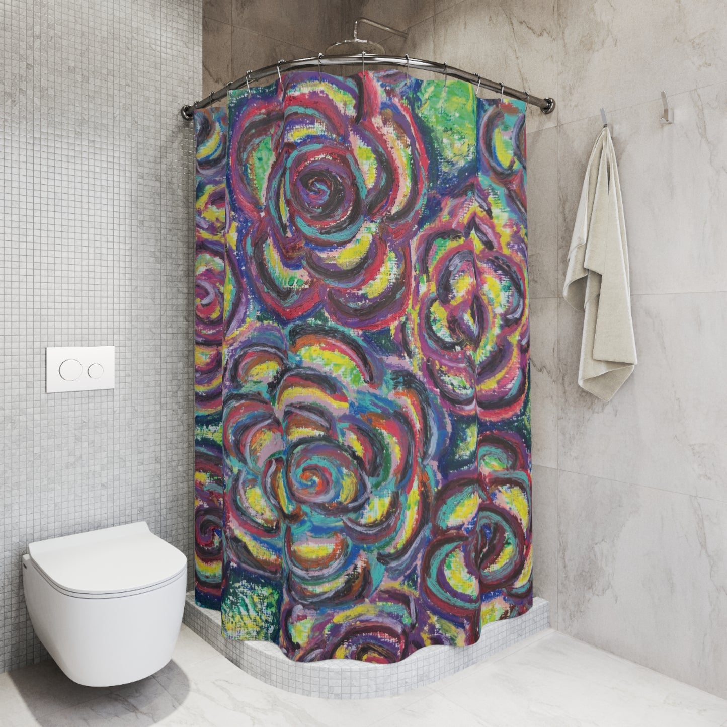 Art Shower Curtain - Garden Roses