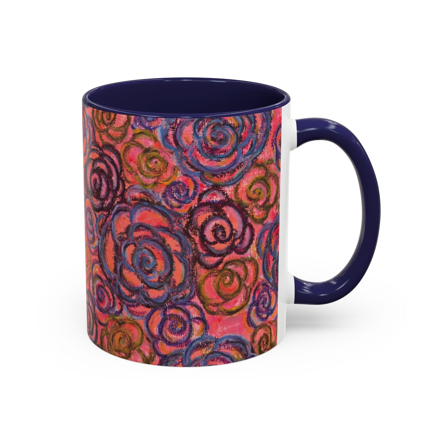 Art Accent Mug - Electric Pink Roses