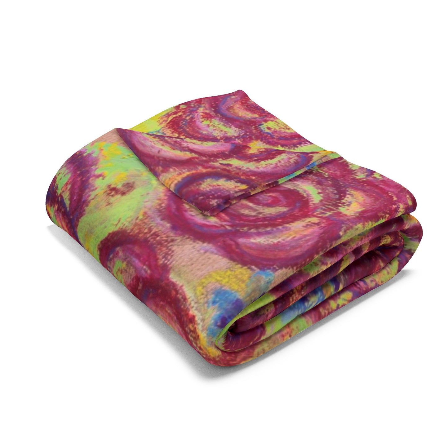 Art Fleece Blanket - Magenta Roses