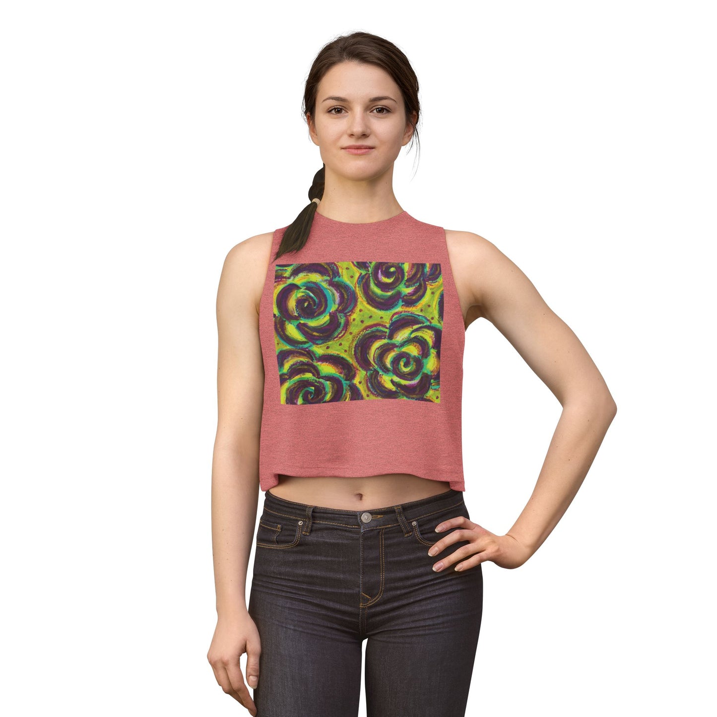 Art Women's Crop Top - Peridot Roses