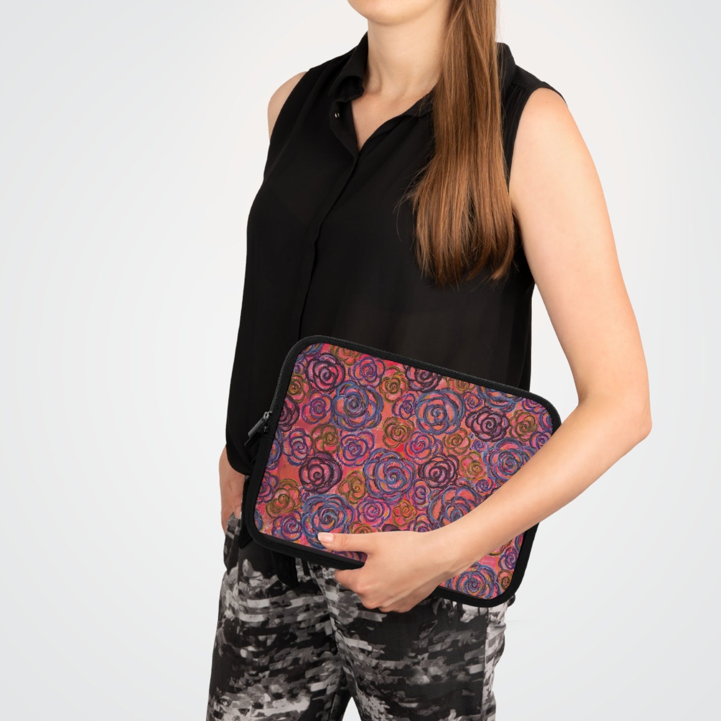 Art Laptop/Tablet Sleeve - Electric Pink Roses
